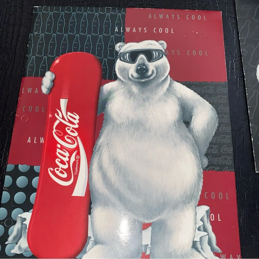Vintage 1995 Stuart‎ Hall Coca-Cola Polar Bears Pocket 3 Holes Folders Lot 5